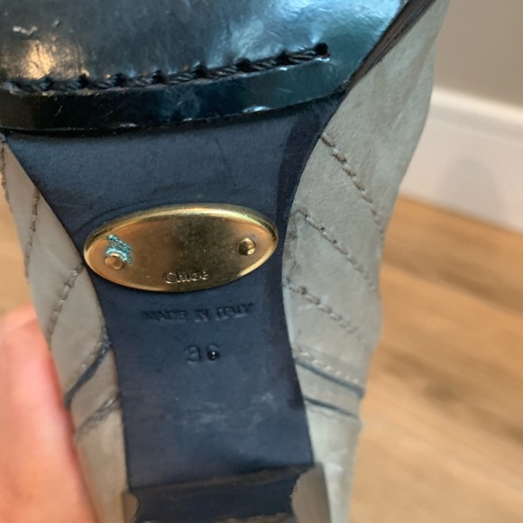 CHLOE - Distressed Gray -Leather Knee High Boots - Picture 11 of 11